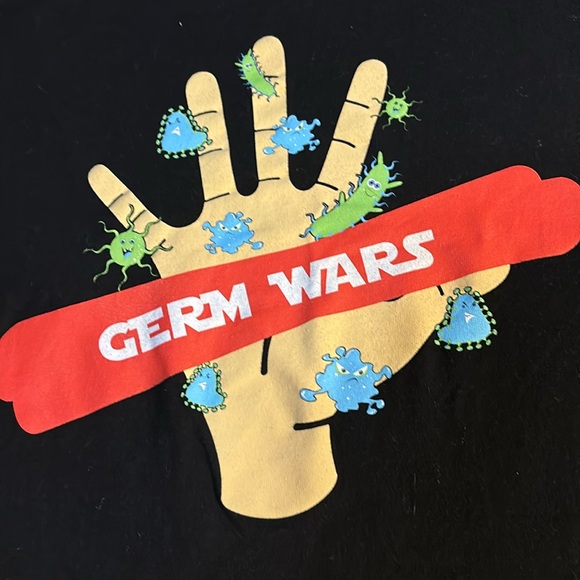 Germ wars black short sleeve tshirt size large - Picture 2 of 4